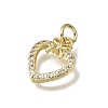 Brass Micro Pave Clear Cubic Zirconia Charms CU-L001-19G-03-2