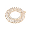 Brass Micro Pave Cubic Zirconia with Glass Pendants KK-Q026-19G-2