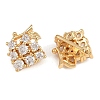 Brass Micro Pave Celar Cubic Zirconia Spacer Bars KK-F910-23G-01-2