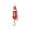 Dyed Natural Carnelian Big Pendants PALLOY-JF01866-03-1