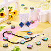 30Pcs Rainbow Iridescent Printed Opaque Acrylic Beads OACR-TA0001-73B-7