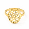 Ion Plating(IP) 304 Stainless Steel Flower Adjustable Ring for Women RJEW-B027-19G-2