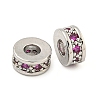 Rack Plating Brass Micro Pave Cubic Zirconia Spacer Beads KK-F089-39B-P-2