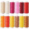 12Rolls 12 Colors Waxed Polyester Cord YC-SZ0001-03C-1