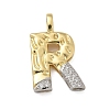 Brass Micro Pave Cubic Zirconia Pendants KK-B126-02G-R-1