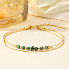 Bohemian Style Double Chain Brass Bead Semi-Precious Gemstone Bracelets LO3737-3