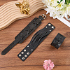 3Pcs 3 Styles Imitation Leather Cord Bracelets for Men BJEW-CL0001-54A-4
