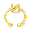 Rack Plating Brass Open Cuff Rings for Women RJEW-F162-01G-N-3