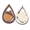 Autumn Theme Single Face Printed Aspen Wood Big Pendants WOOD-G015-04F-2