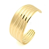 304 Stainless Steel Wavy Open Cuff Bangles for Women BJEW-Q344-02G-1