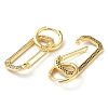 Rack Plating Brass Micro Pave Cubic Zirconia Dangle Hoop Earrings EJEW-M230-21G-2