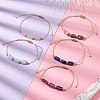 Natural Mixed Gemstone Colunm Braided Bead Bracelet BJEW-JB09761-2