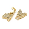 Brass Micro Pave Clear Cubic Zirconia Fold Over Clasps FIND-U017-15G-2