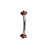 304 Stainless Steel Flat Round Cubic Zirconia Eyebrow Curved Barbell Rings WG8201B-01-1