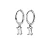 Anti-Tarnish Platinum Rhodium Plated 925 Sterling Silver Dangle Hoop Earrings for Women SY2365-10-1