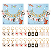 12Pcs 4 Style Alloy Enamel Playing Card Charm Locking Stitch Markers HJEW-PH01665-1