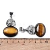 Natural Tiger Eye Oval Pendants G-A093-02P-01-3