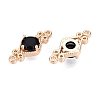 Brass Pave Faceted Glass Connector Charms FIND-T070-03B-2