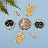 6Pcs 3 Styles Brass Pendants and Micro Pave Clear Cubic Zirconia Pendants KK-SZ0001-58-5