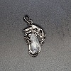 Natural Quartz Crystal Brass Pendants G-PW0004-66A-1