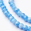 Dodger Blue Spray Painted Glass Round Beads Strands X-GLAA-R139-4mm-20-1