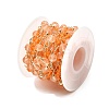 Brass Hexagonal Column Glass Seaded Beaded & Resin Round Beaded Link Chains CHC-G026-01B-3