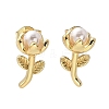 Brass Stud Earrings EJEW-F359-01G-2