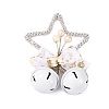 Christmas Plastic Star with Bell Pendant Decorations AJEW-S088-01C-1