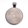 Metal Alloy Pendant Cabochon Settings PALLOY-A15654-B-2