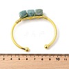 Natural Amazonite Beads Cuff Bangles for Women BJEW-Q035-01G-01-4