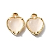 Heart Brass Charms KK-D024-02B-G-1