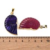 Natural Agate Crystal Electroplate Conch Pendants G-F168-14-M-3