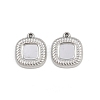 304 Stainless Steel Pendant Cabochon Settings STAS-L303-34P-1