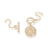 Brass Micro Pave Cubic Zirconia Ring Toggle Clasps KK-M108-H01-1