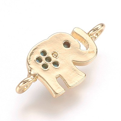 Brass Micro Pave Cubic Zirconia Links X-ZIRC-E124-15G-1