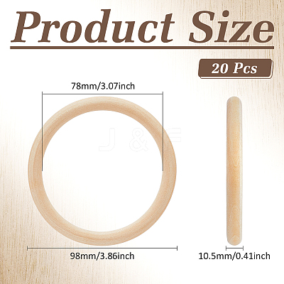 Unfinished Schima Wood Rings for DIY Accessories WOOD-WH0002-65C-1