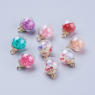 Glass Ball Pendants GLAA-K024-02-1