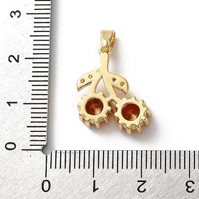 Brass Micro Pave Cubic Zirconia Pendants KK-I278-01G-1