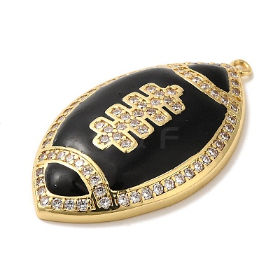Rack Plating Brass Enamel with Cubic Zirconia Pendant KK-A229-32G-03-1