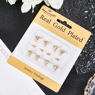 20Pcs Brass Stud Earring Findings KK-BBC0022-27-1