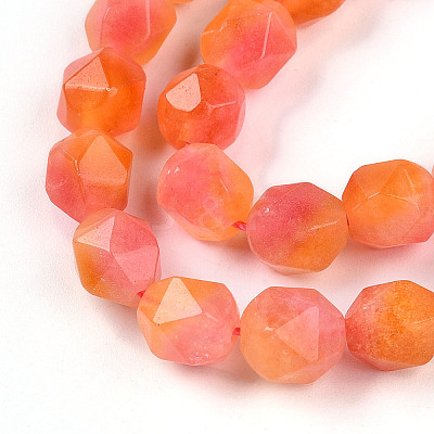 Dyed Natural White Jade Beads Strands G-T139-8mm-45V-1