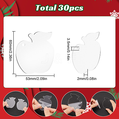 30Pcs Christmas Acrylic Big Pendants FIND-SC0011-41-1