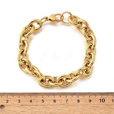 304 Stainless Steel Cable Chain Bracelets for Women BJEW-Q050-01C-G-1