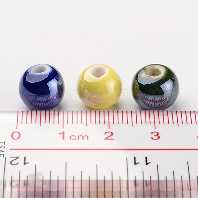 Glazed Porcelain Beads PORC-D001-10mm-M-1