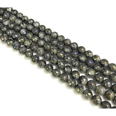 Electroplate Natural Labradorite Beads Strands G-L150-8mm-01-1