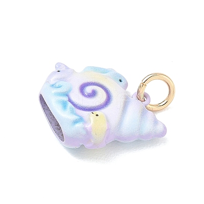 Brass Enamel Pendants KK-CBAE20A-05G-1