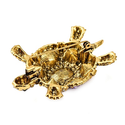 Alloy Rhinestone Lapel Pins for Clothes ALRI-D302-01A-AG-1