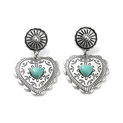 Valentine's Day Heart Jewelry for Women EJEW-K262-01A-AS-1