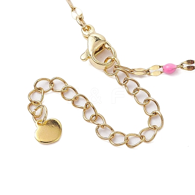 304 Stainless Steel Enamel Link Chain Anklets AJEW-AN00630-1