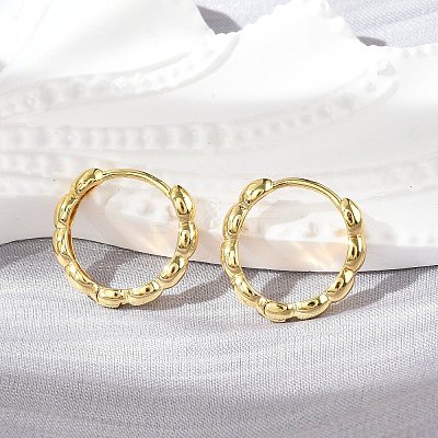 Brass Huggie Hoop Earrings EJEW-L231-33G-1